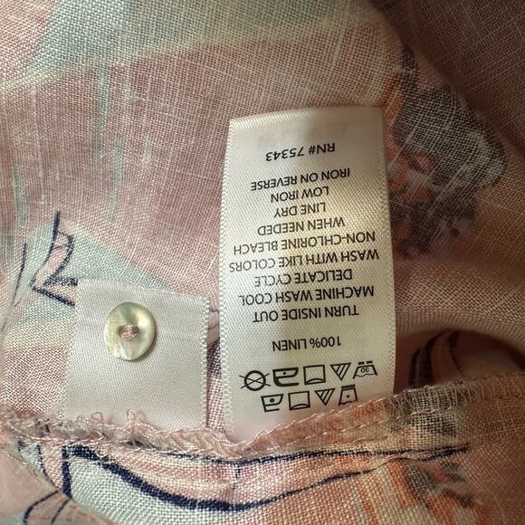 St Tropez West, Sailboat Print Halter Style Neckline 100% Linen Sleeveless Dress - Picture 9 of 11